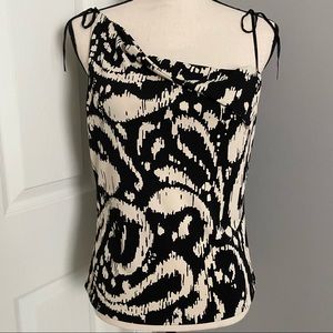 KENNETH COLE Asymmetrical Shoulder-Tie Printed Top